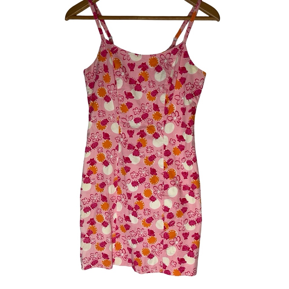 Vintage Y2K  90s  Lilly Pulitzer Ladybug Mini Dress Women’s 0 Rare Chic Preppy